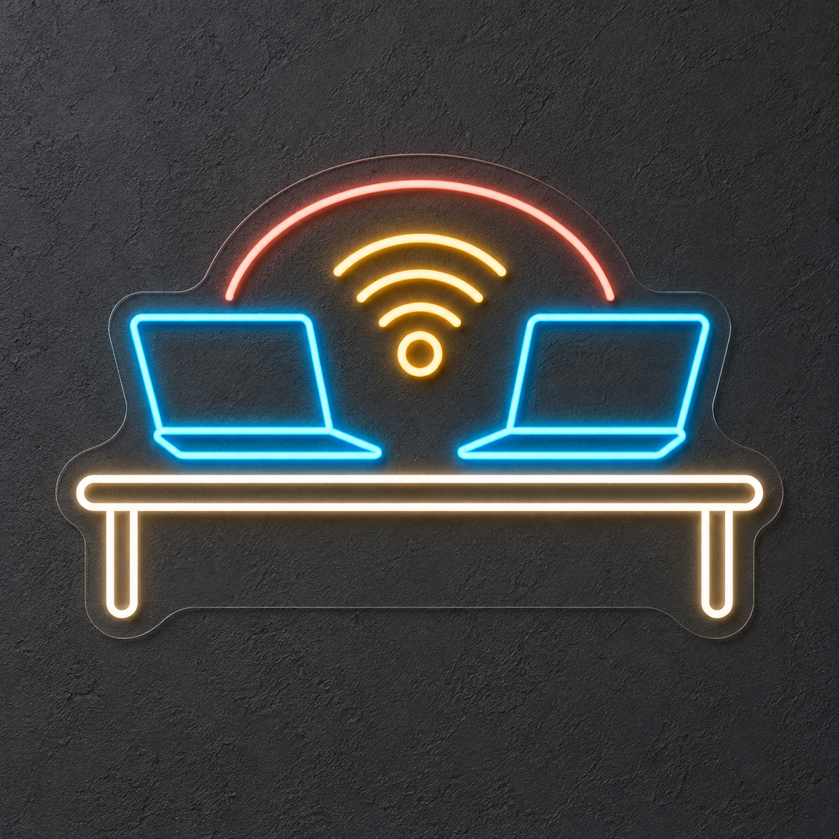 Connected Laptops & Wi-Fi LED Neon Sign for Coworking Spaces - design reference
