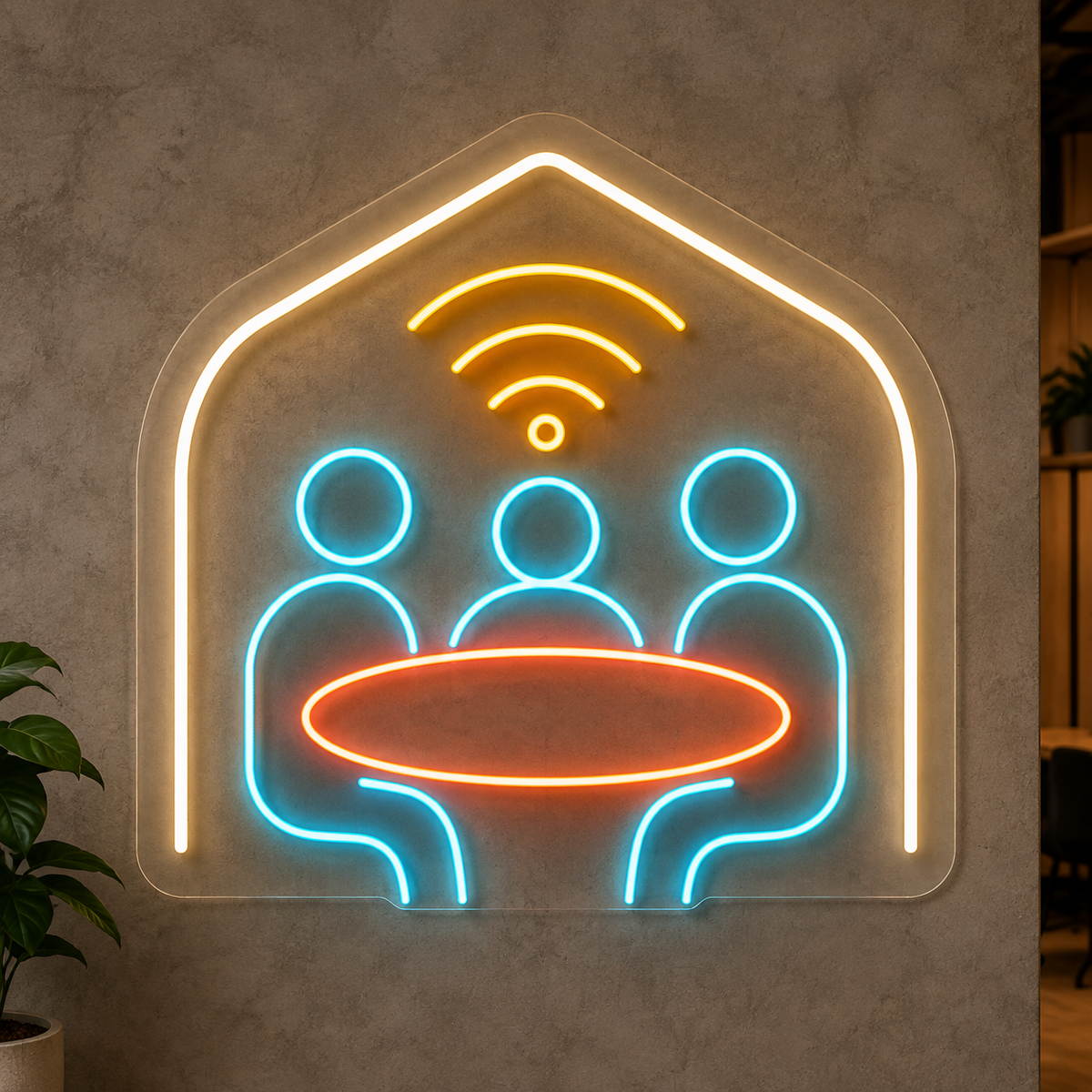 Team & Meeting Table LED Neon Sign for Coworking Spaces - design reference