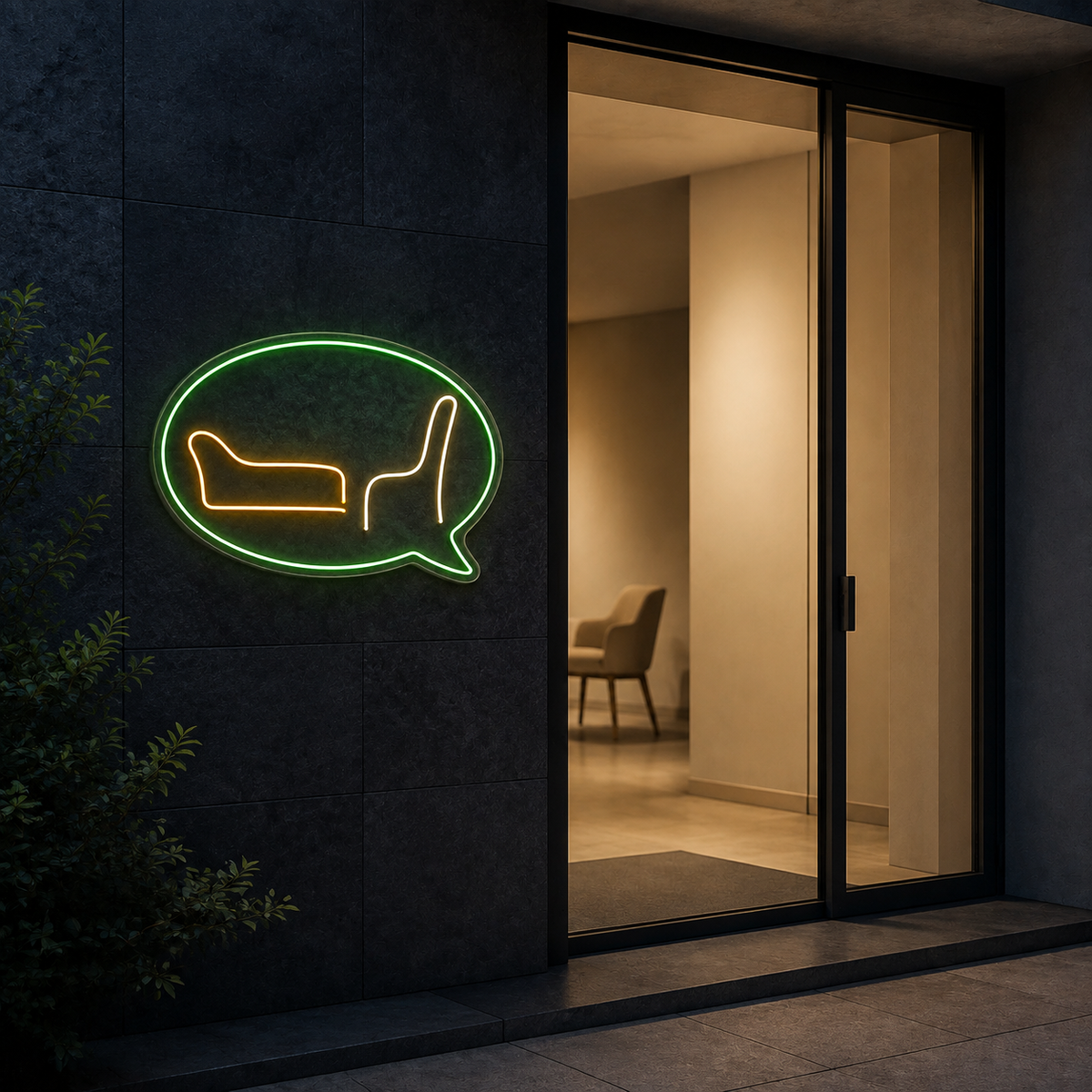 Space to Talk LED Neon Sign for Counseling Centers - interior setting