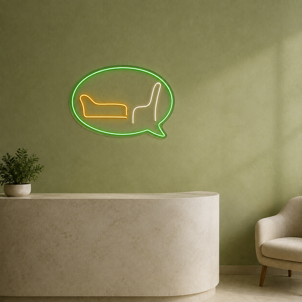 Space to Talk LED Neon Sign for Counseling Centers - interior setting