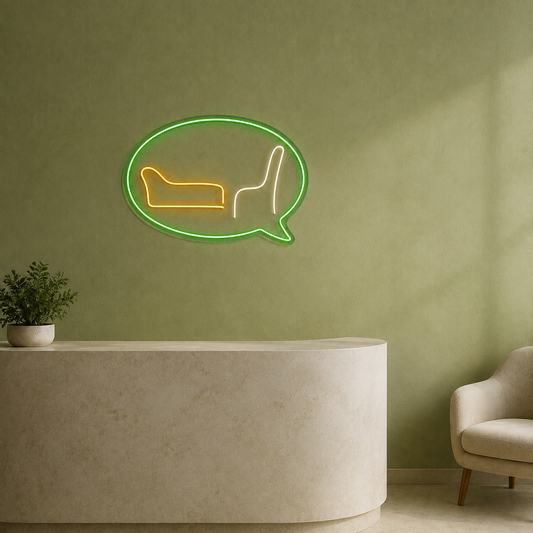 Space to Talk LED Neon Sign for Counseling Centers - interior setting