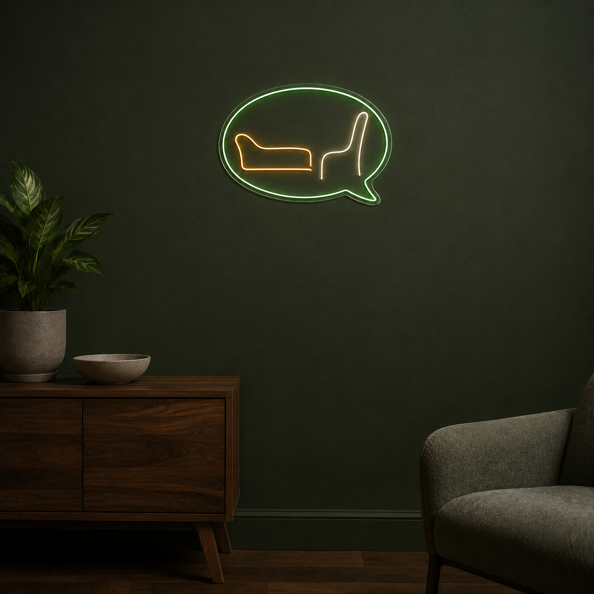 Space to Talk LED Neon Sign for Counseling Centers - interior setting