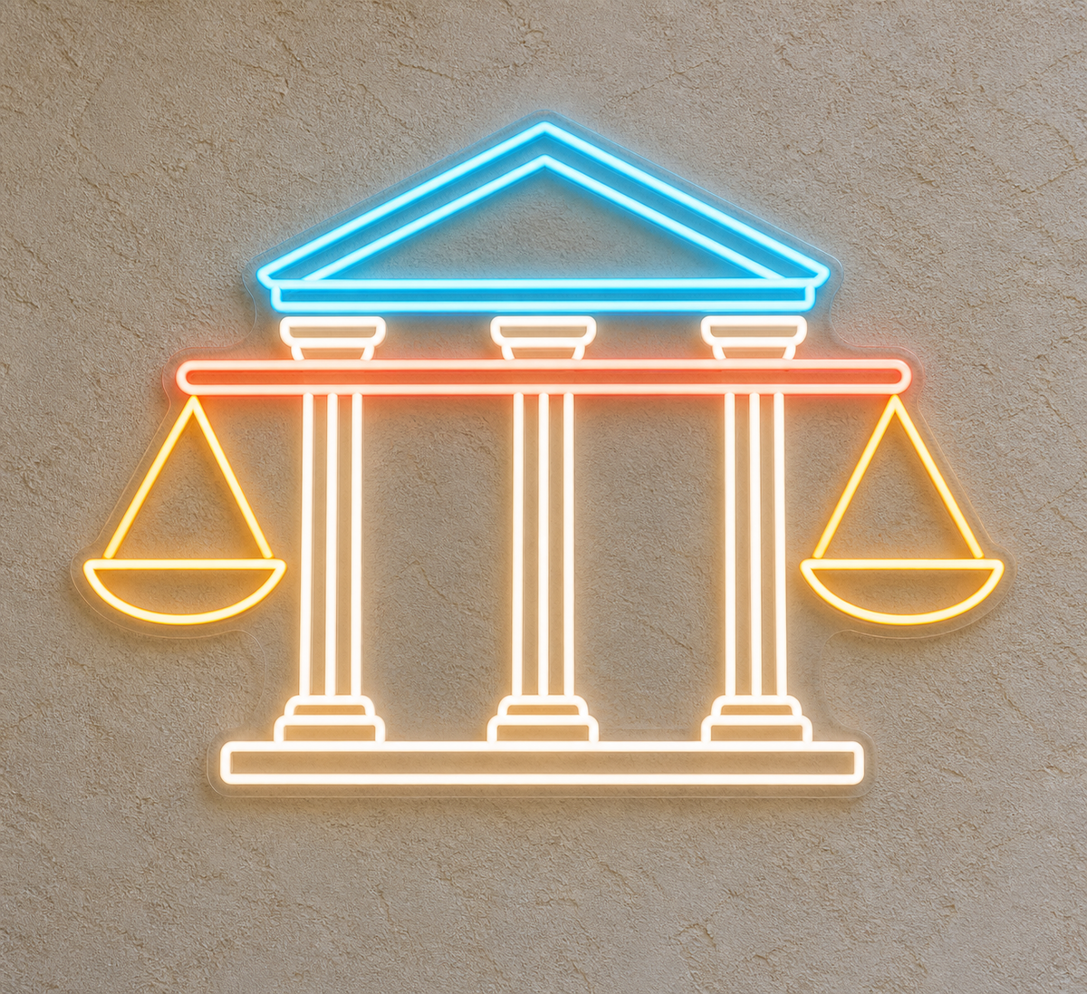 Courthouse & Balance Scales LED Neon Sign for Law Offices - design reference
