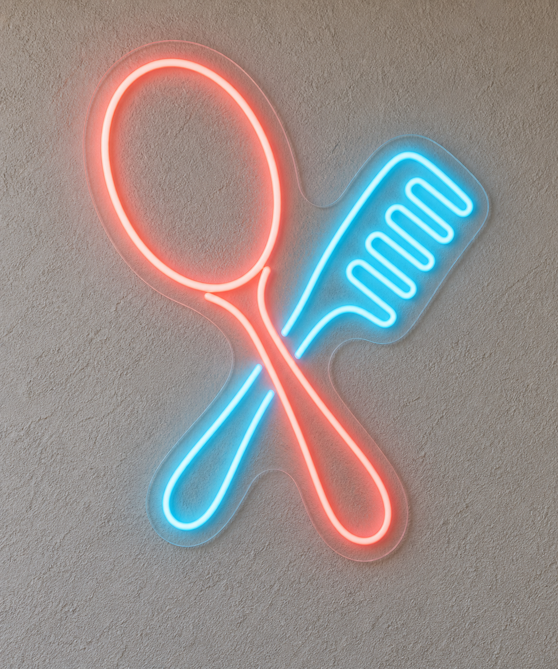Mirror & Comb LED Neon Sign for Beauty Schools - design reference