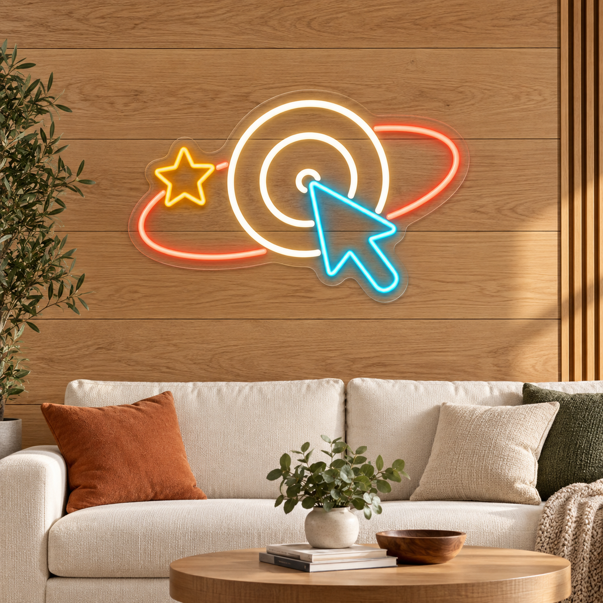 Cursor & Target LED Neon Sign for Marketing Agencies - interior setting