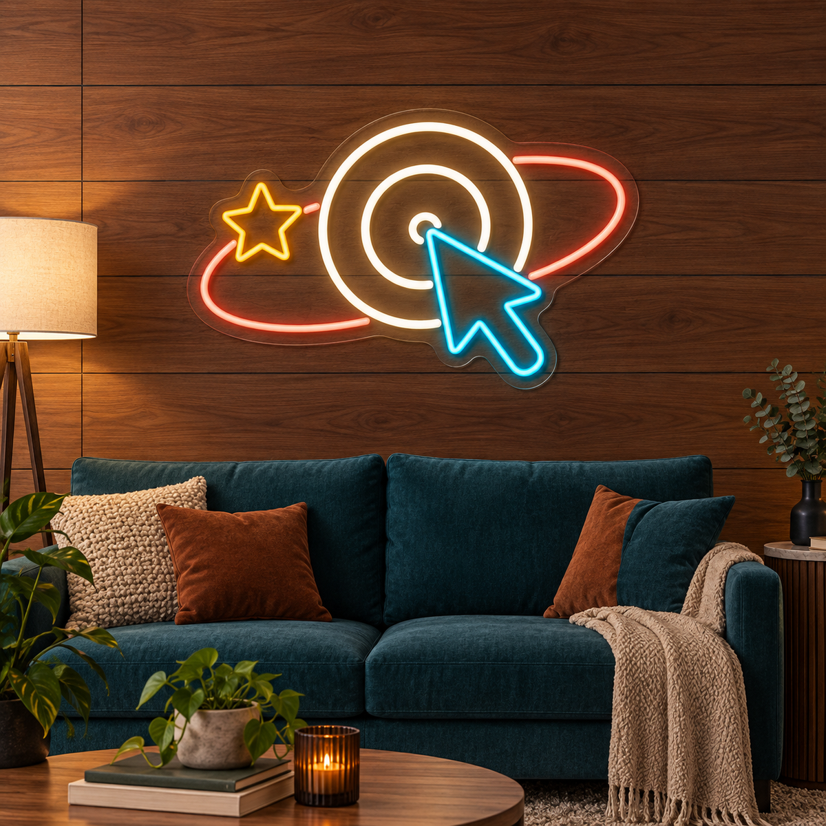 Cursor & Target LED Neon Sign for Marketing Agencies - interior setting