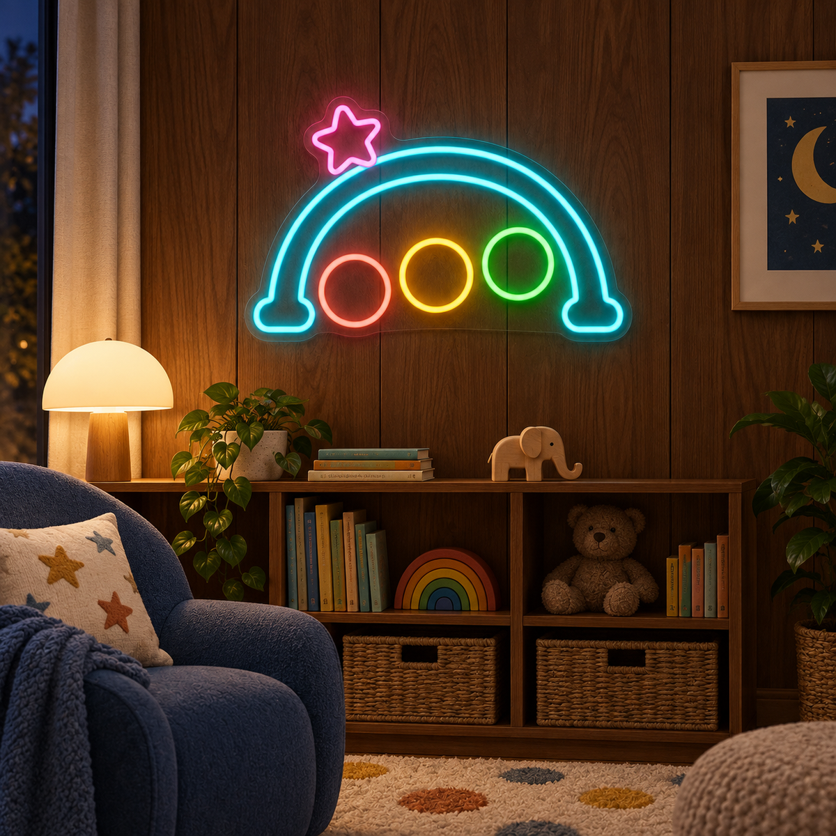 Starry Play Arch LED Neon Sign for Indoor Playgrounds - interior setting