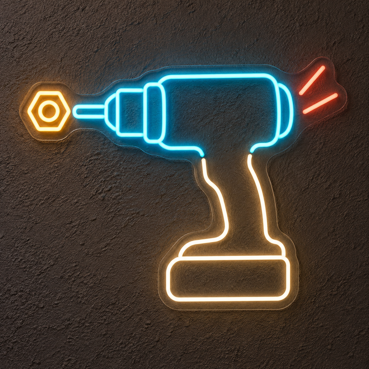 Cordless Drill & Nut LED Neon Sign for Makerspaces - design reference