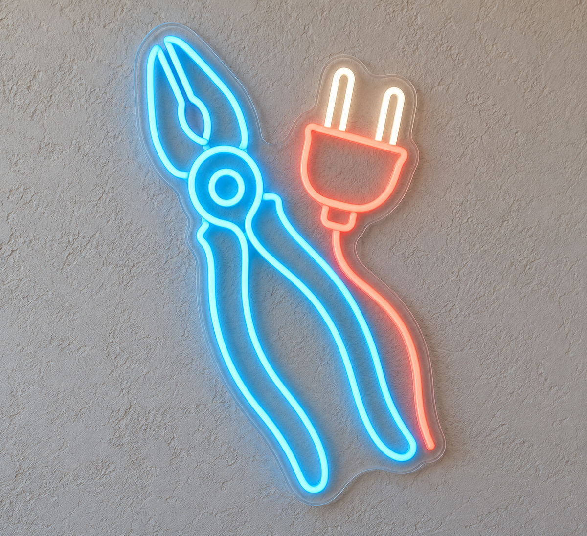 Pliers & Electrical Plug LED Neon Sign for Trade Schools - design reference