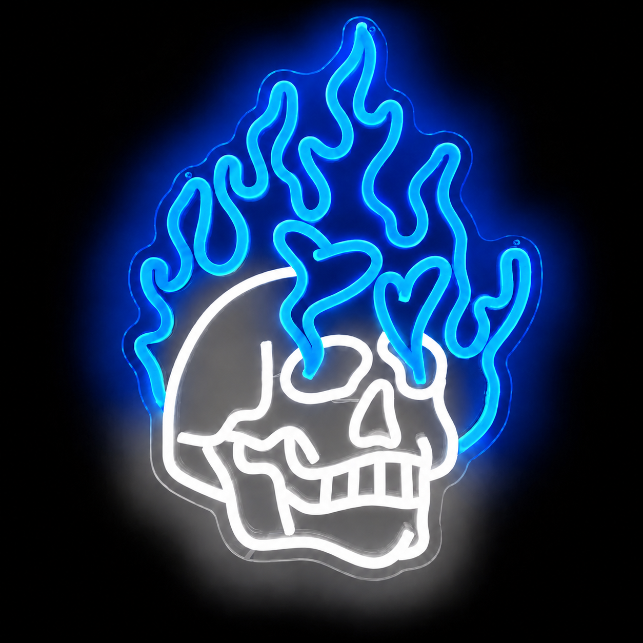 Flame Skull LED Neon Sign Wall Decor