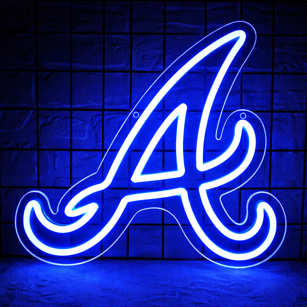 Atlanta A Letter LED Neon Sign Red White Alphabet Neon Light for Sports Room Bar Wall Decor
