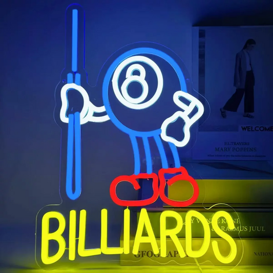Billiards LED Neon Sign Colorful Pool Table Neon Light for Game Room Bar Club Wall Decor