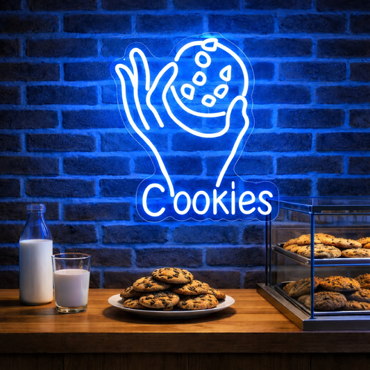 Cookies LED Neon Sign Cookie Shop Neon Light for Bakery Café Wall Decor