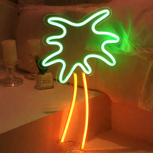 Palm Tree LED Neon Sign for Bedroom Tropical Wall Decor Light