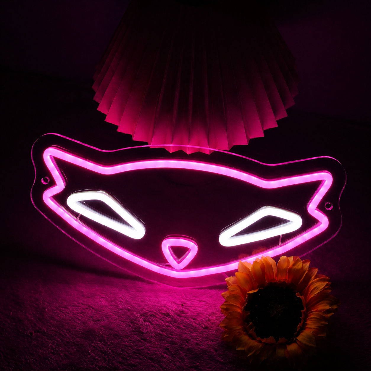 Cute Cat Face LED Neon Sign Minimalist Animal Neon Light for Bedroom Wall Decor