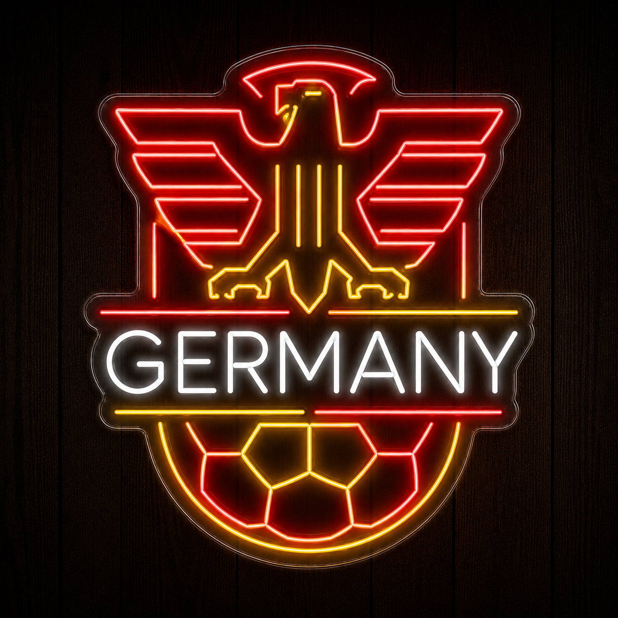 Germany Soccer LED Neon Sign German Eagle Football Neon Light Wall Decor for Sports Bar Game Room
