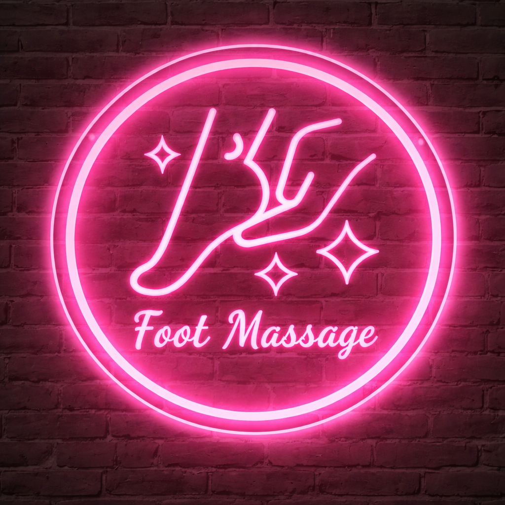 Foot Massage LED Neon Sign Round Warm White Neon Light for Spa Salon Wellness Wall Decor