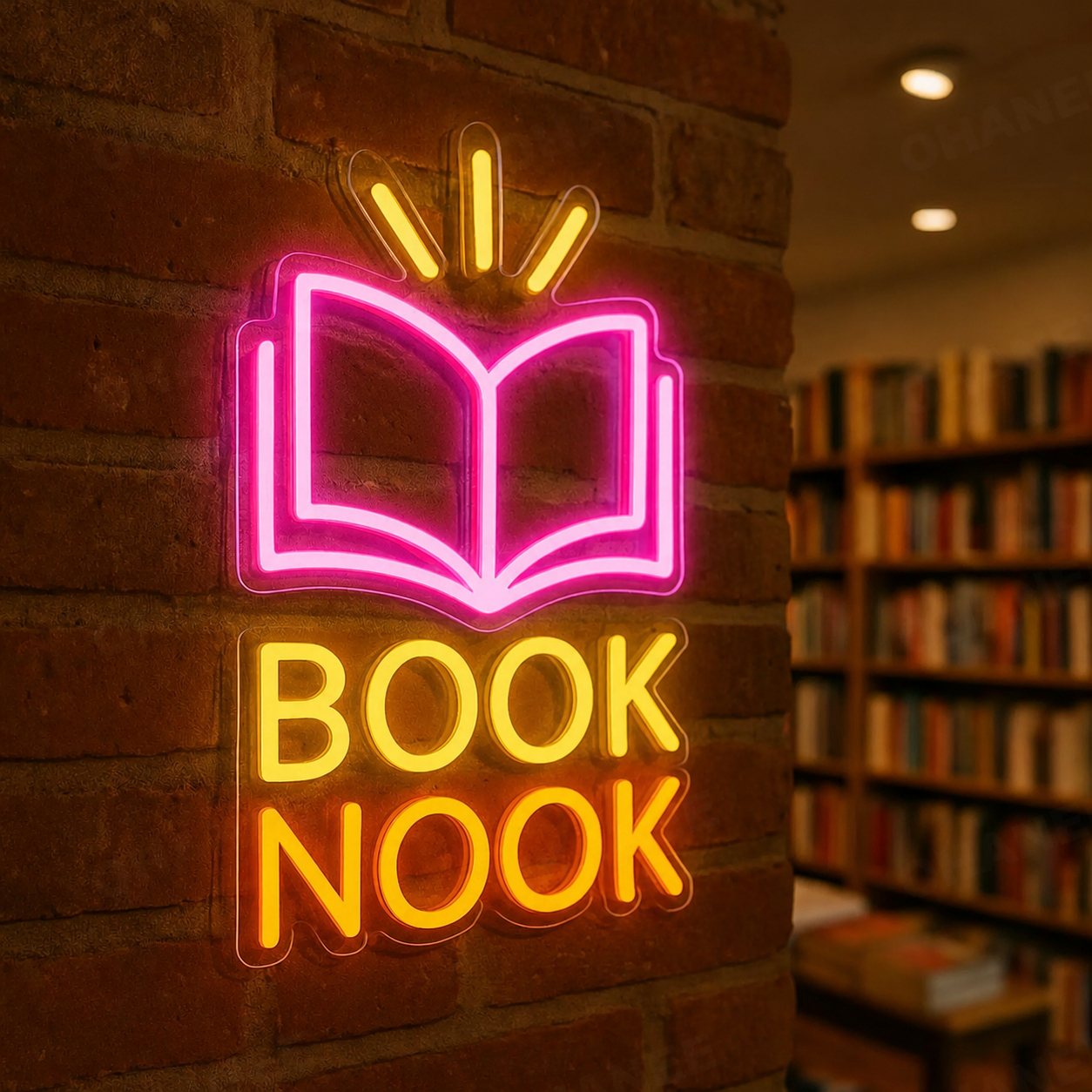 Book Nook LED Neon Sign Reading Corner Wall Decor Light for Library Bedroom Study Room