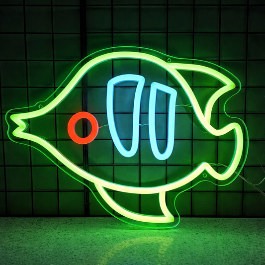 Modern Green Fish LED Neon Sign for Bar Aquarium Wall Decor