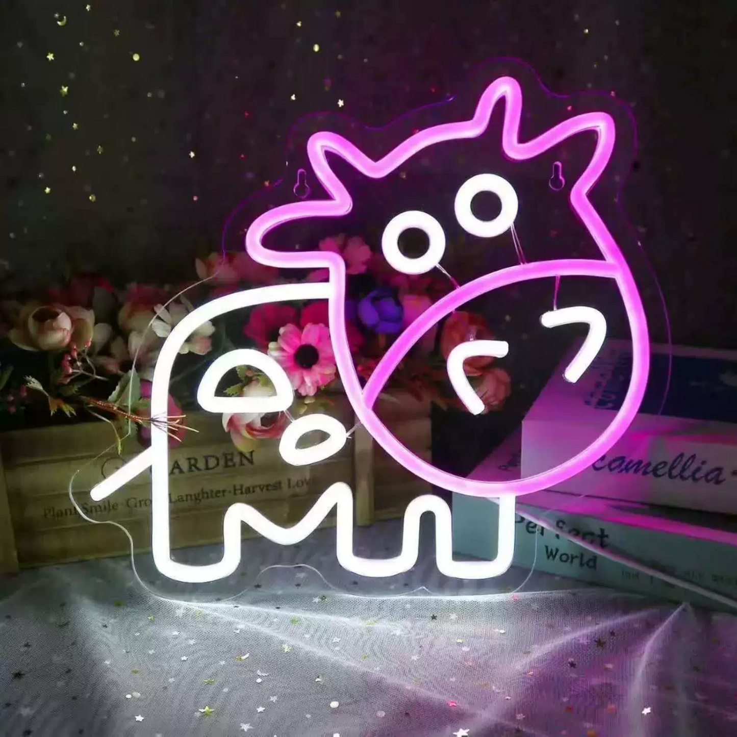 Cute Cow Family Neon Sign LED Wall Light for Kids Room or Nursery Decor