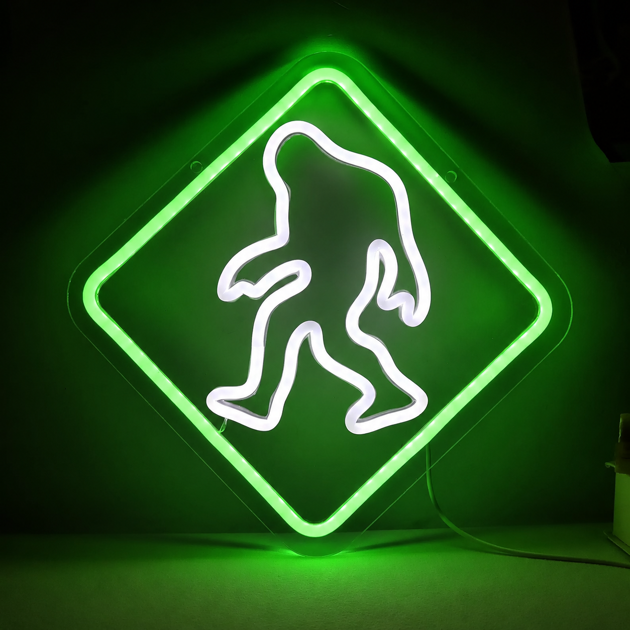 Bigfoot LED Neon Sign Yellow White Sasquatch Neon Light Wall Decor for Bedroom Game Room