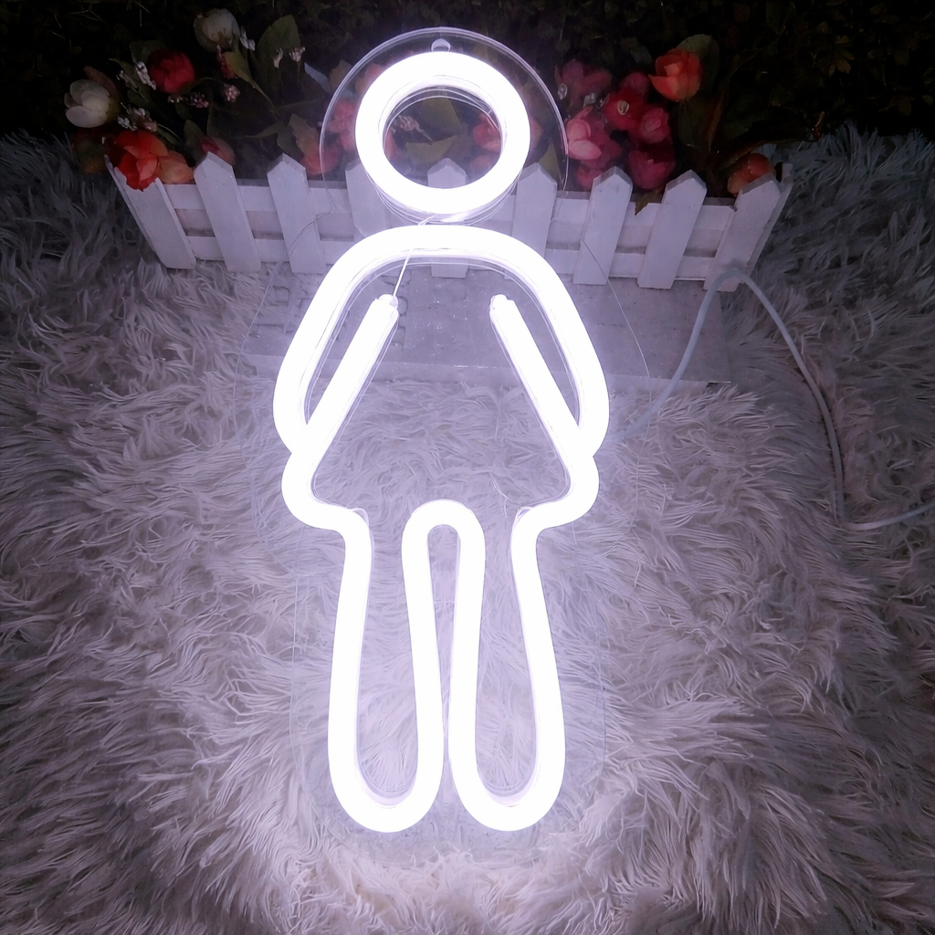 Women Neon Sign LED Light for Bathroom Wall Decor