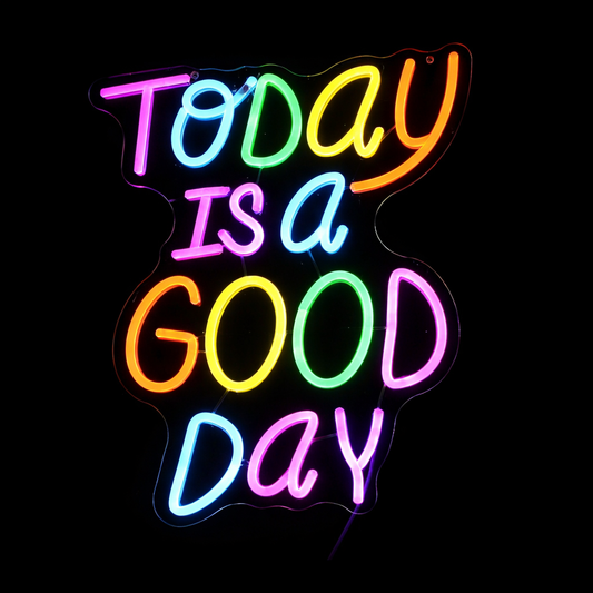 Today Is a Good Day LED Neon Sign Colorful Inspirational Quote Light for Room Decor