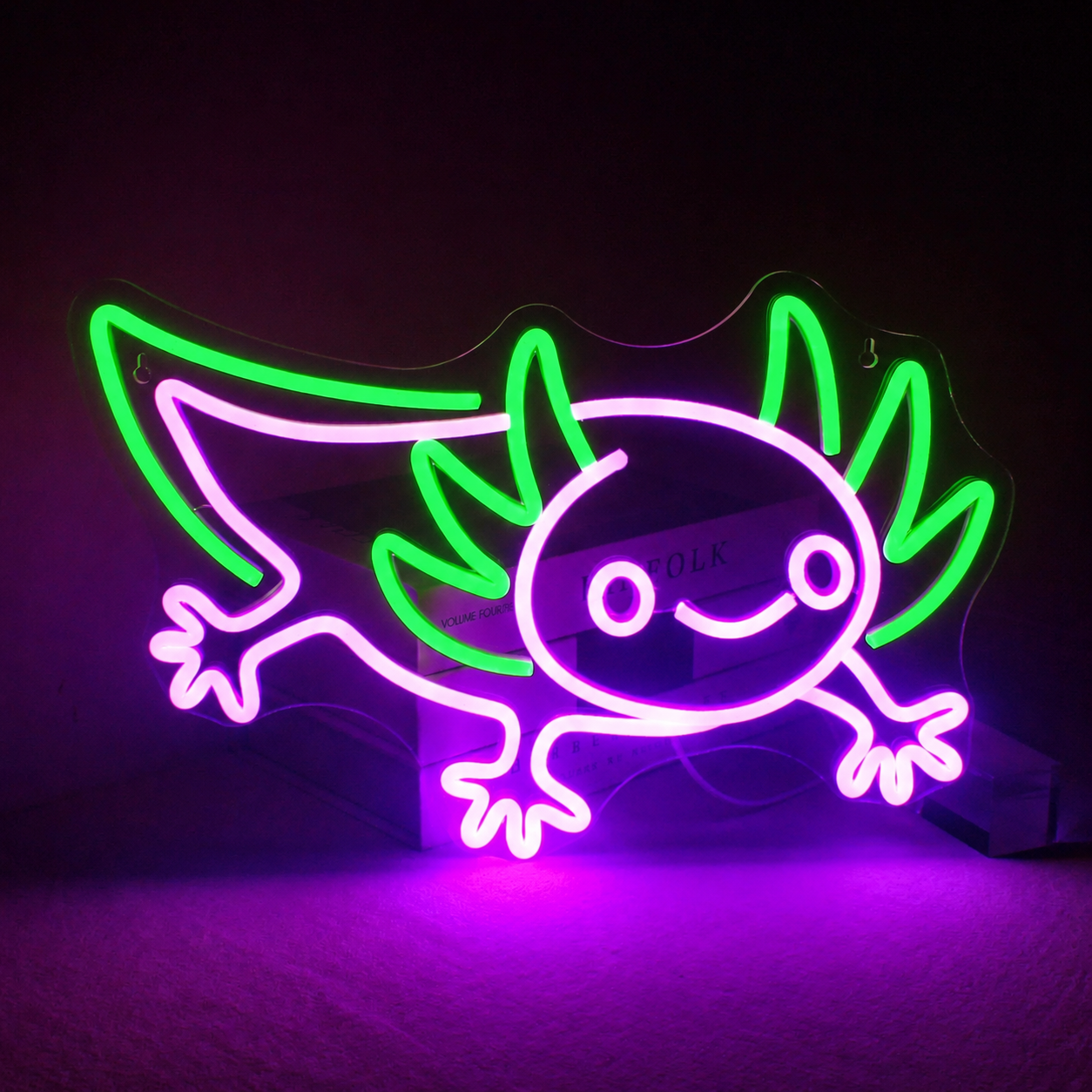 Axolotl LED Neon Sign Cute Salamander Neon Light Wall Decor for Bedroom Gaming Room