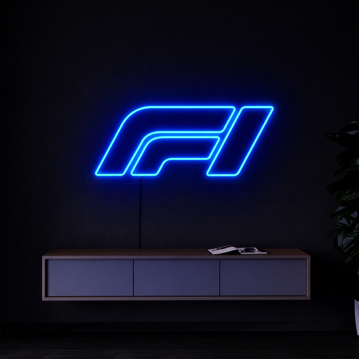 F1 Racing Logo LED Neon Sign Modern Sports Neon Light Wall Decor for Garage Office Gaming Room