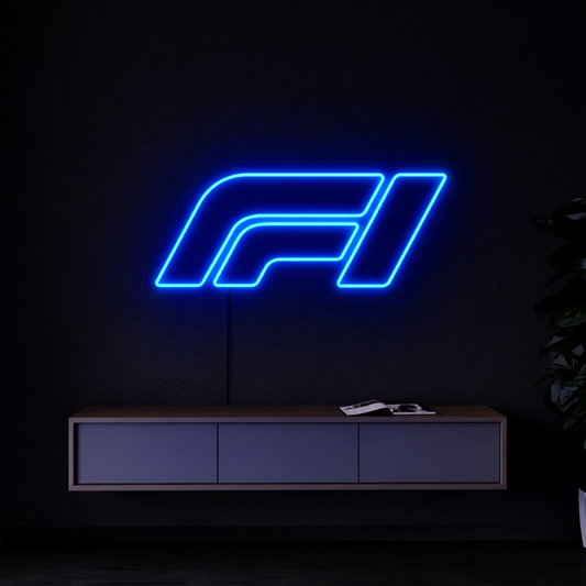 F1 Racing Logo LED Neon Sign Modern Sports Neon Light Wall Decor for Garage Office Gaming Room
