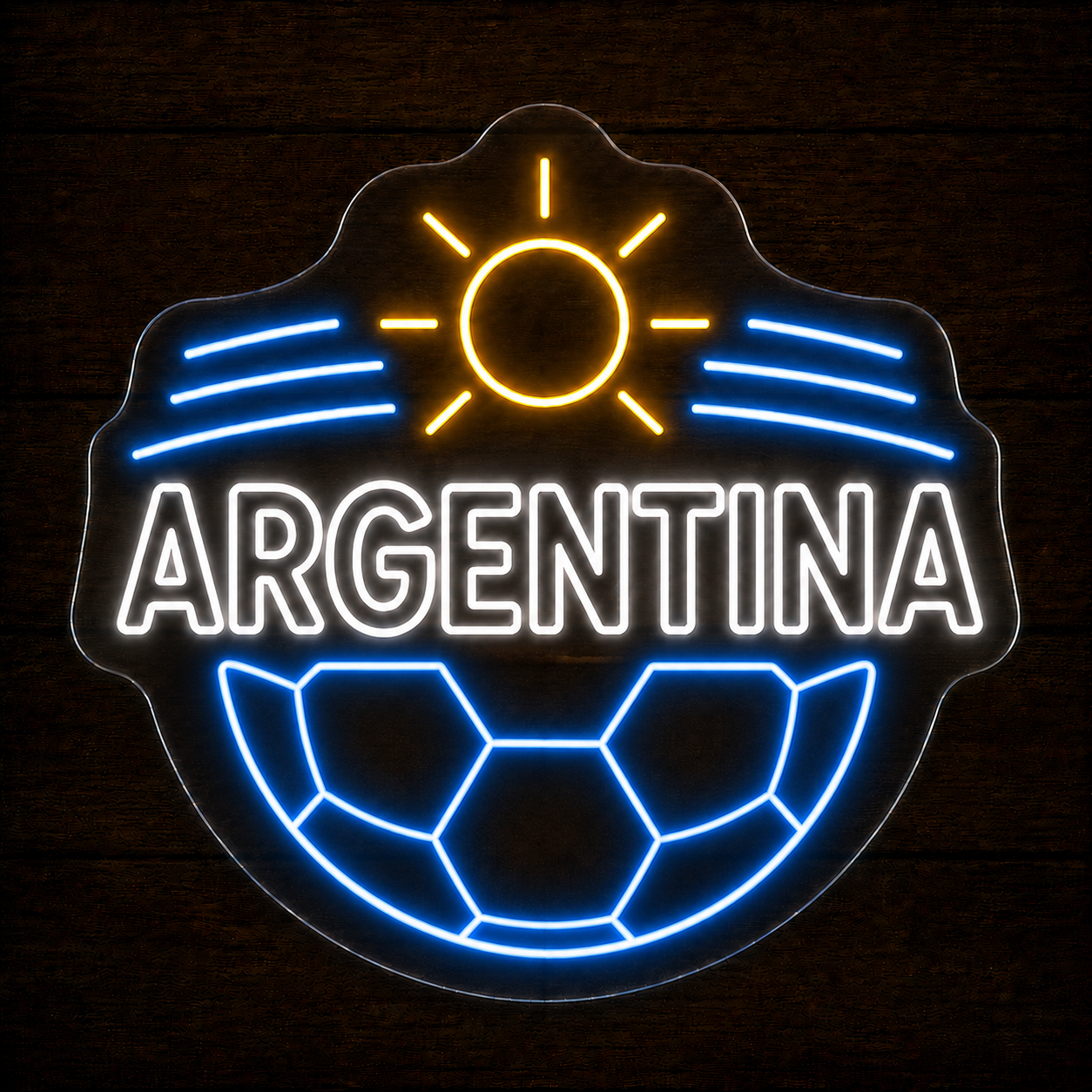 Argentina Soccer LED Neon Sign Football Neon Light Wall Decor for Sports Bar Game Room
