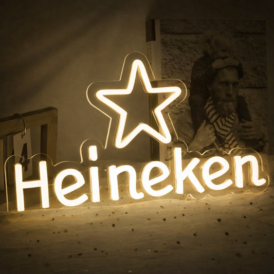Green Star Beer Bar LED Neon Sign for Pub and Home Bar Decor