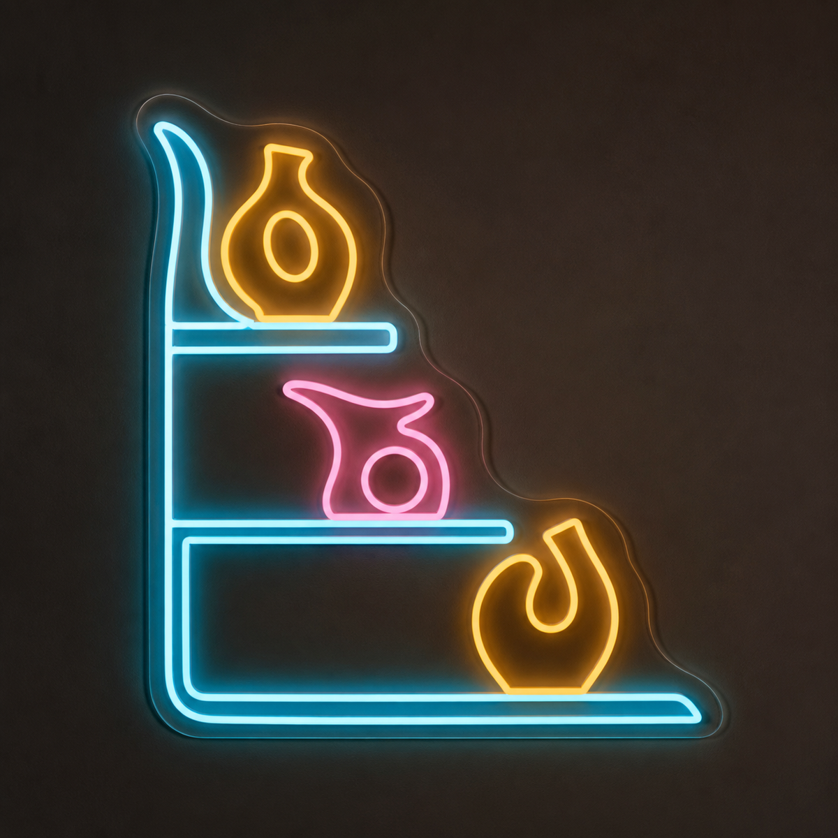 Decorative Vases on Shelves LED Neon Sign for Curated Interiors - design reference