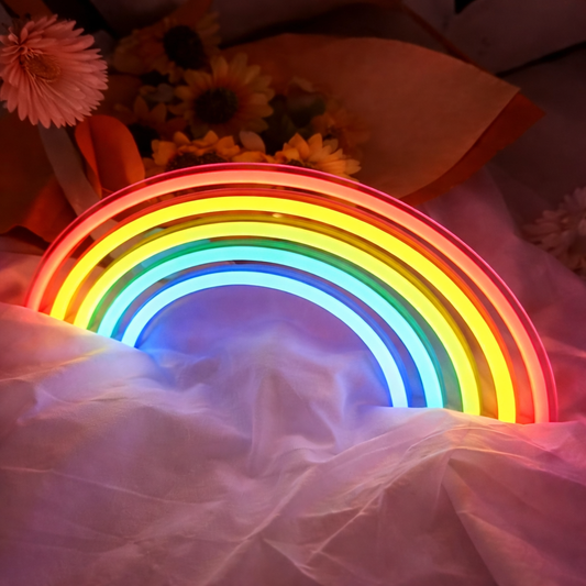 Rainbow LED Neon Sign for Bedroom Aesthetic Wall Decor Light