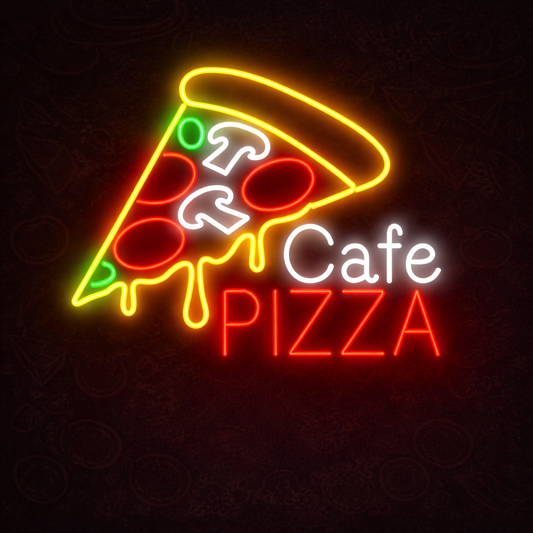 Pizza Café Hanging LED Neon Sign for Restaurant, Bar & Kitchen Wall Decor