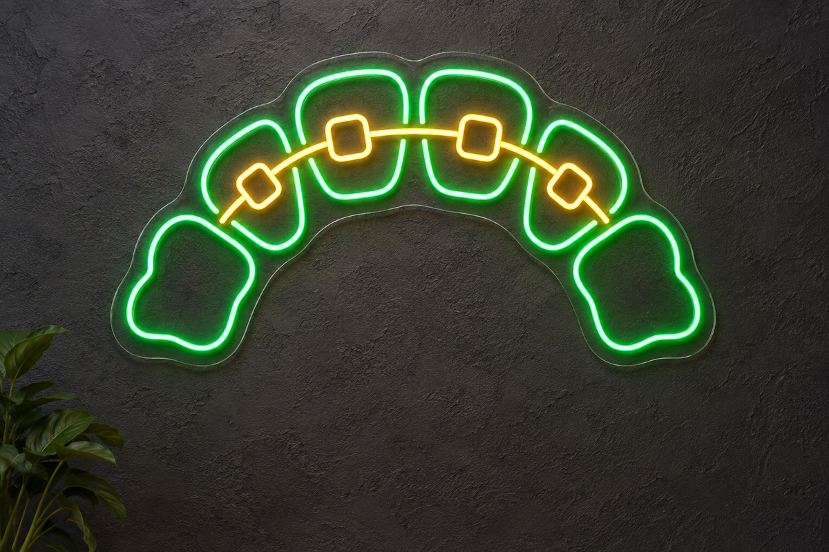 Dental Arch & Braces LED Neon Sign for Orthodontic Clinics - design reference