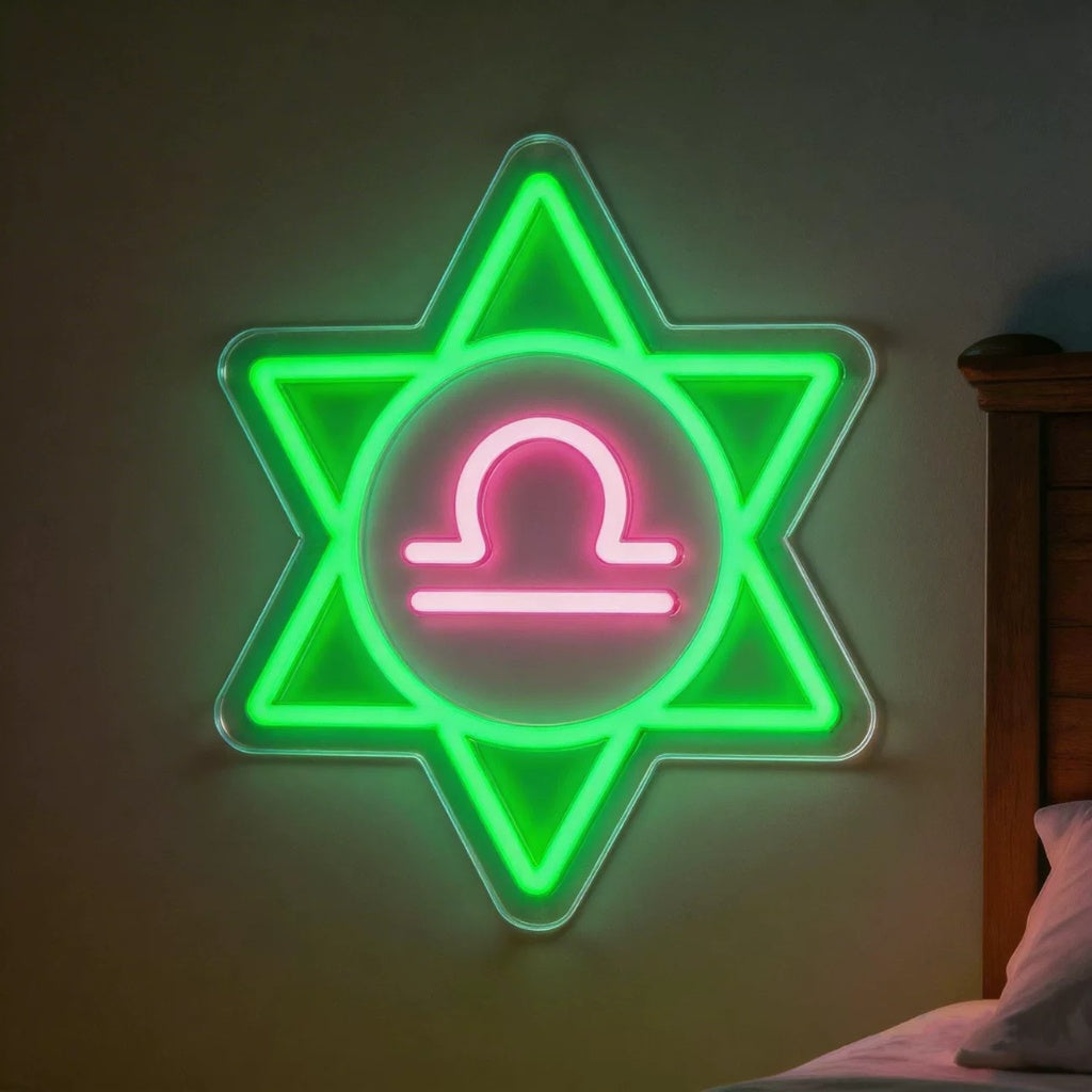 Libra Zodiac LED Neon Sign Astrology Horoscope Neon Light Wall Decor for Bedroom Gaming Room