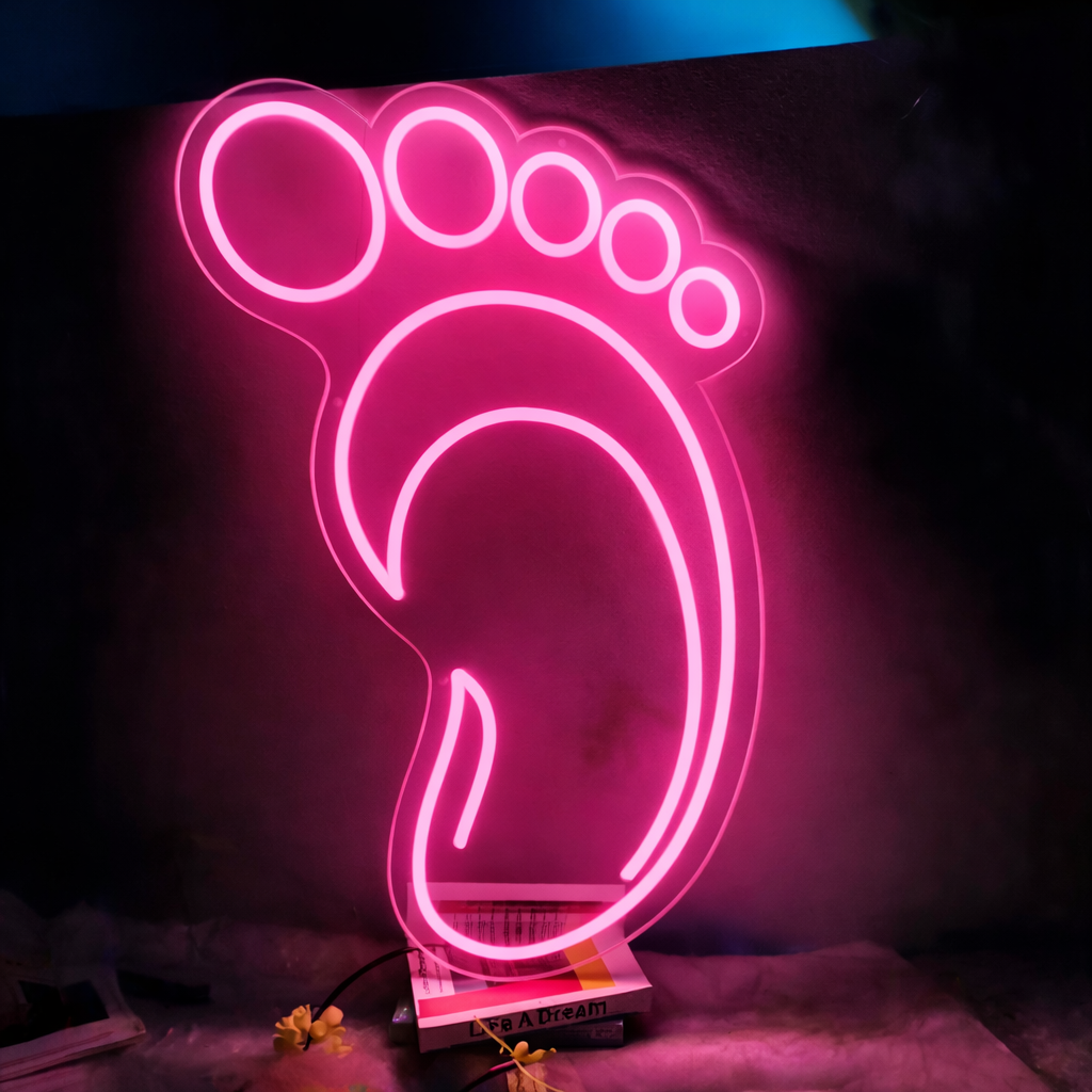 Minimalist Warm White LED Neon Line Art Sign for Modern Wall Decor