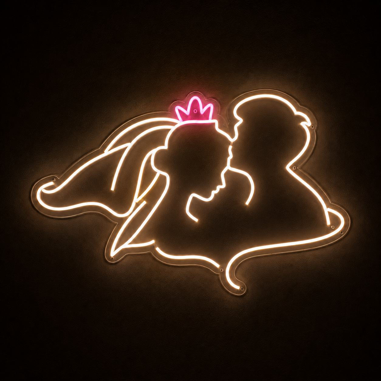 Couple Kiss LED Neon Sign Warm White Romantic Neon Light Wall Decor for Bedroom Wedding