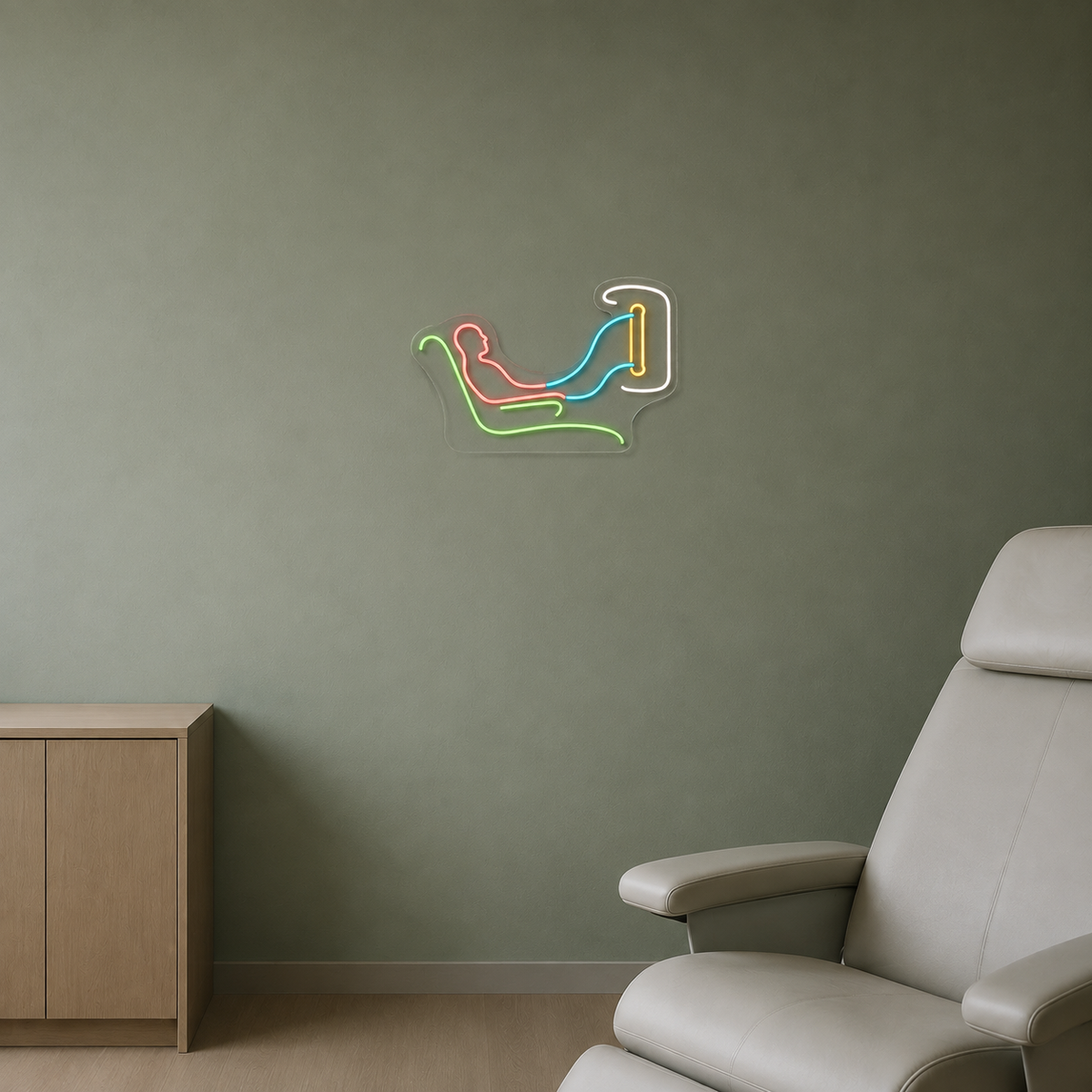 Dialysis Chair & Patient LED Neon Sign for Dialysis Centers - interior setting