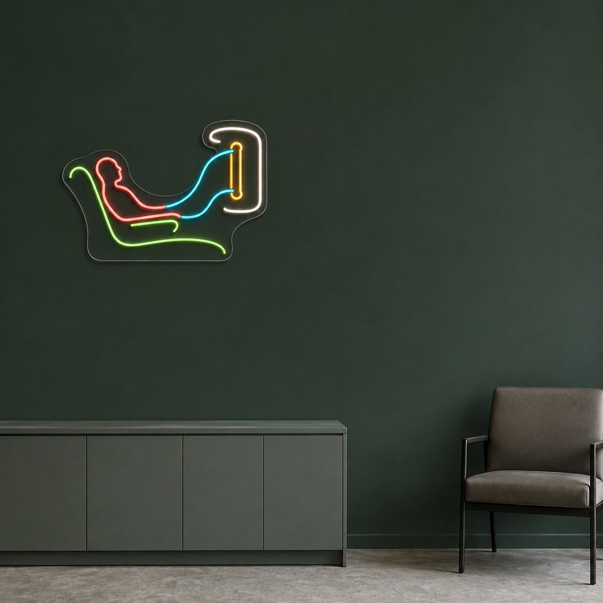 Dialysis Chair & Patient LED Neon Sign for Dialysis Centers - interior setting