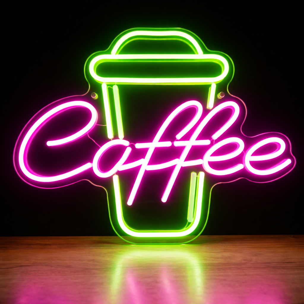 Coffee Takeaway Cup LED Neon Sign Wall Light for Cafes and Home