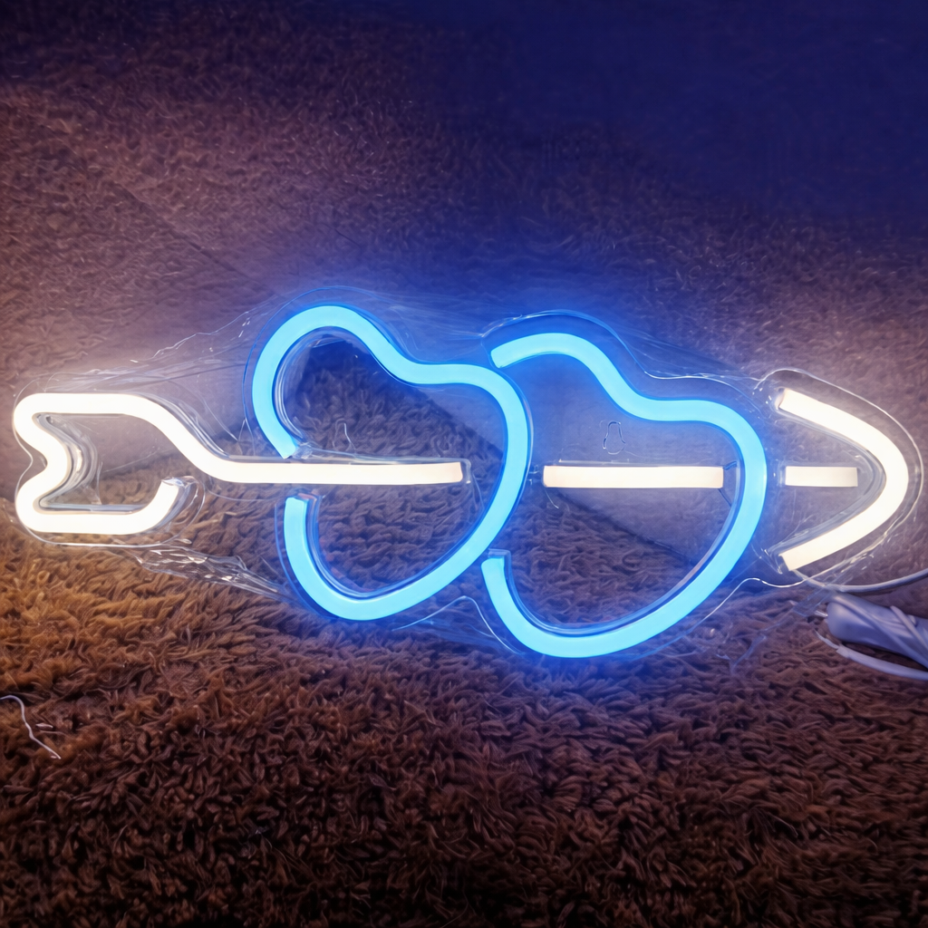 Cupid Arrow Heart LED Neon Sign Love Romantic Neon Light Decor