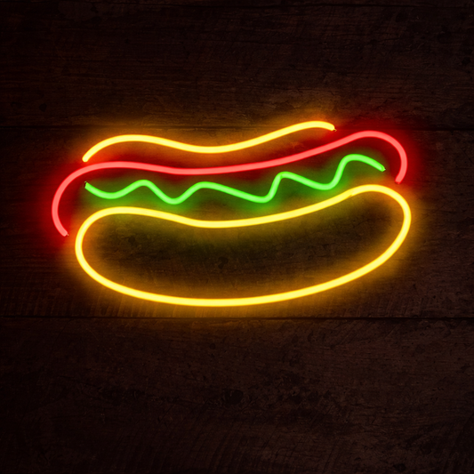 Hot Dog LED Neon Sign for Restaurant, Bar & Fast Food Wall Decor