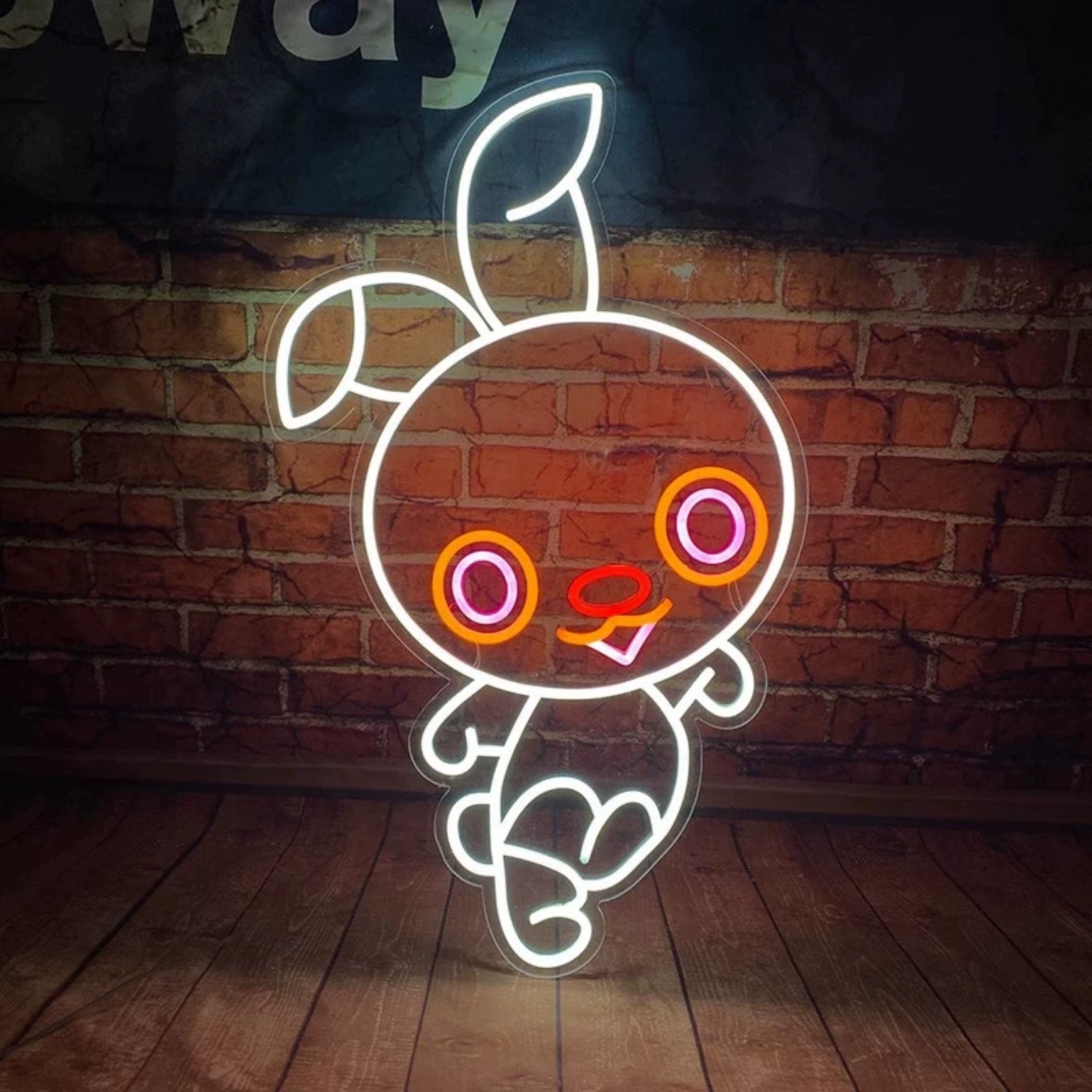 Cute Bunny LED Neon Sign Cartoon Animal Neon Light for Kids Room Wall Decor