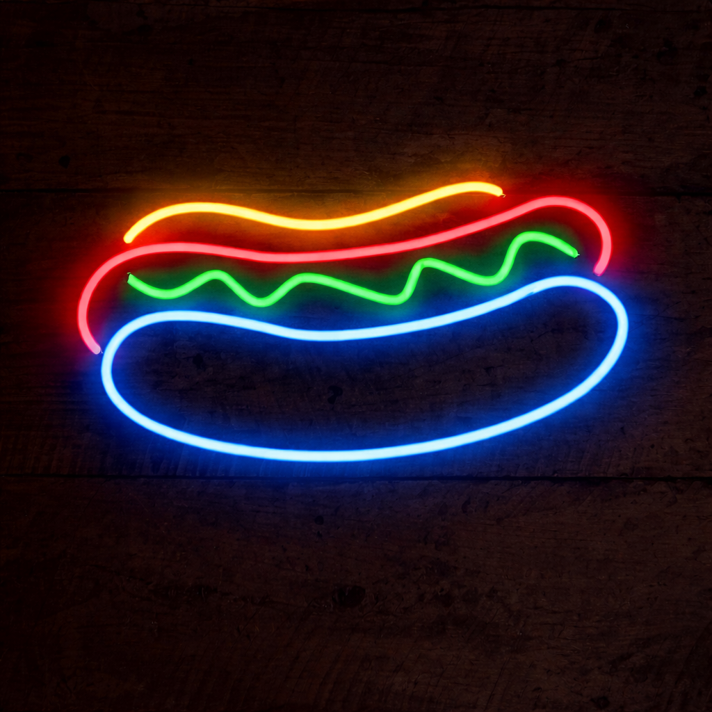 Hot Dog LED Neon Sign for Restaurant, Bar & Fast Food Wall Decor