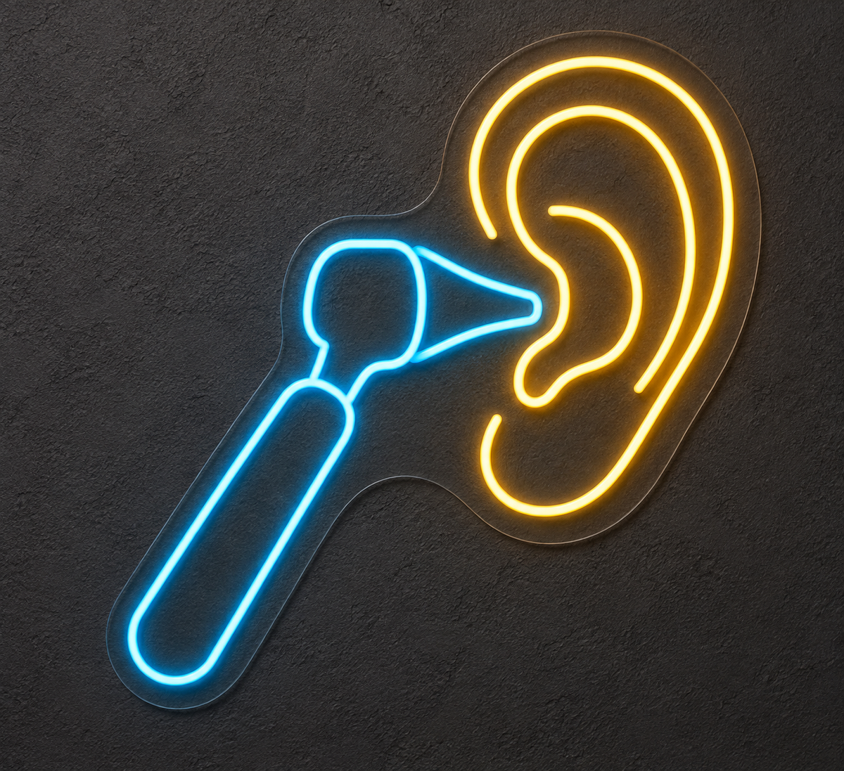 Ear & Otoscope LED Neon Sign for Audiology Clinics - design reference