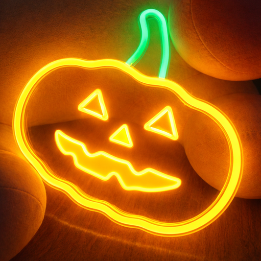 Halloween Pumpkin LED Neon Sign Cute Jack O Lantern Light Decor