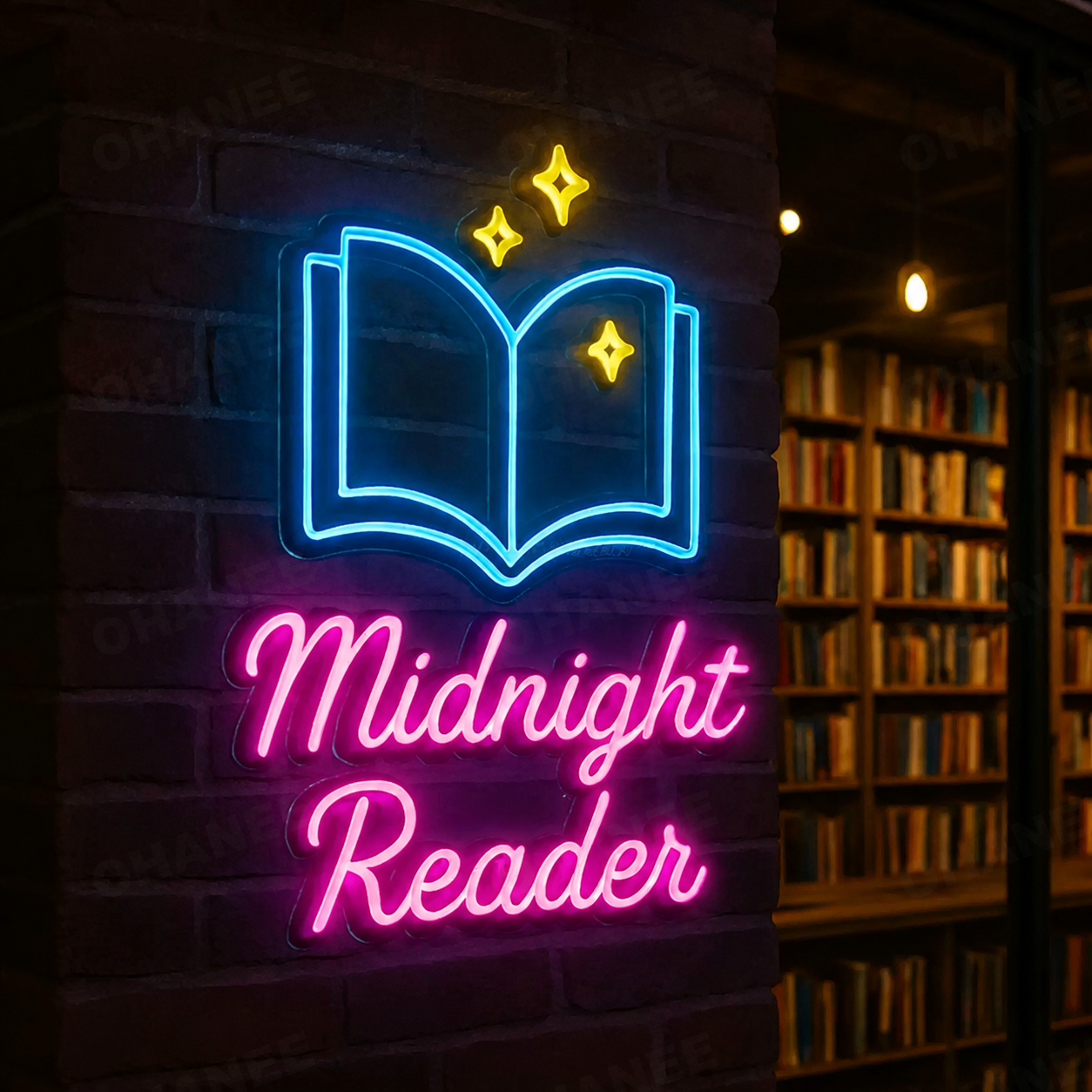Midnight Reader LED Neon Sign Book Lover Wall Decor Light for Bedroom Library Reading Nook