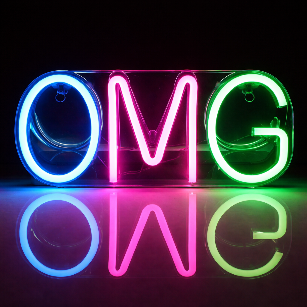 OMG Neon Sign for Bedroom Wall Decor LED Light